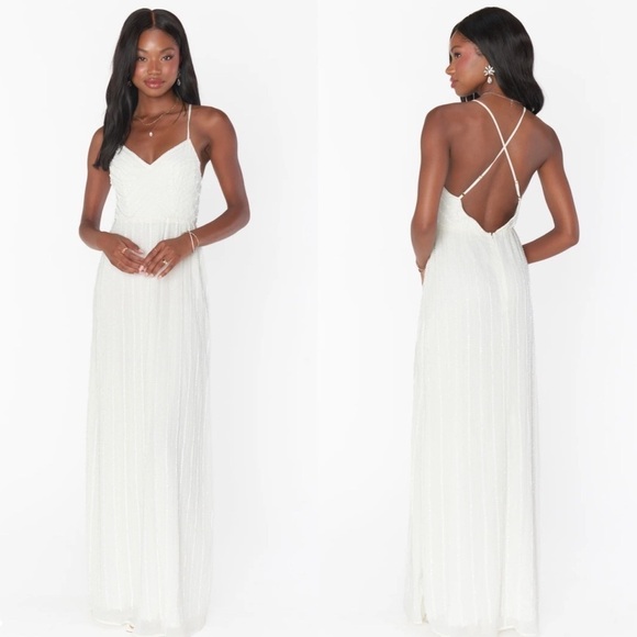 Show Me Your Mumu Gala Gown in White Beaded NWT - Picture 2 of 10